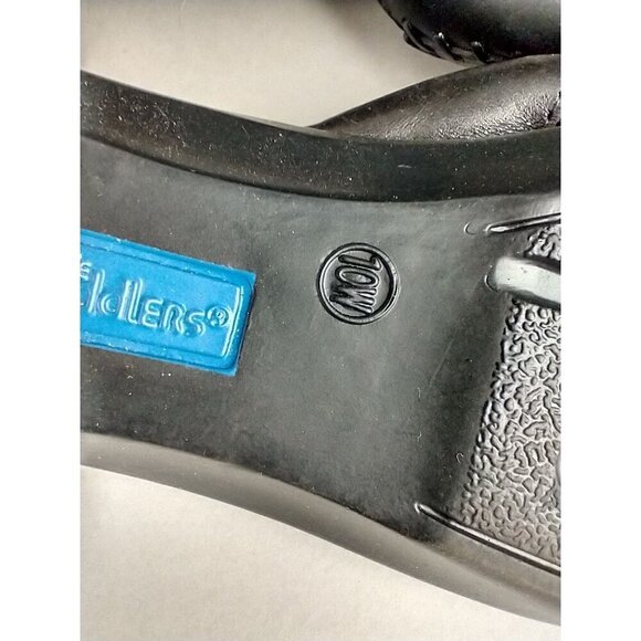 Cobbie Cuddlers Women's 10 Black Leather Wedge Heel Slides Sandals - Picture 8 of 9